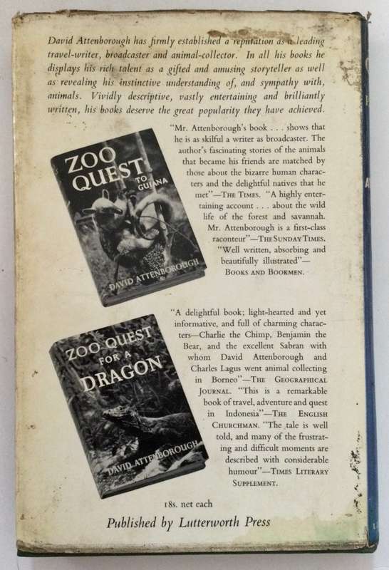 Zoo Quest in Paraguay - Richard Attenborough. Hardcover w dj, 1st Ed, 1959