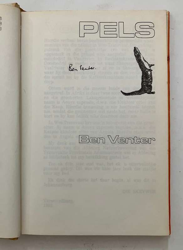 Pels - Ben Venter. SKAARS GETEKENDE Hardeband, 1e uitg. 1969