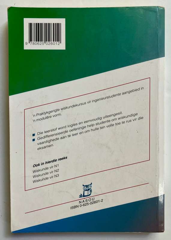 Wiskunde vir N4 - DP Janse v Rensburg & PGC Rouseau. Sagteband, 1e Uitg. 1996