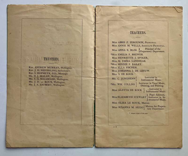 Huguenot Seminary: Catalogue of the Third Year. Softcover, 1876