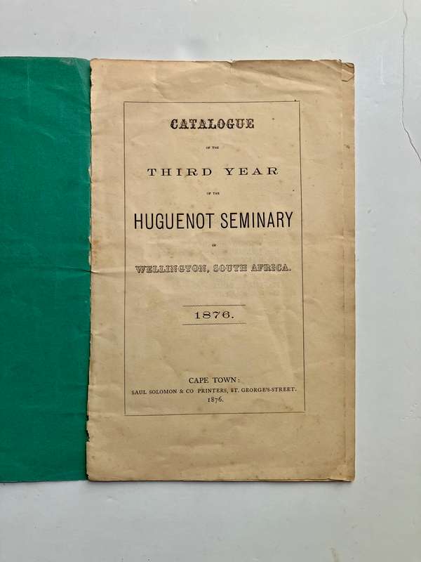 Huguenot Seminary: Catalogue of the Third Year. Softcover, 1876