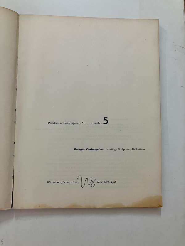Problems of Contemporary Art no. 5 - Georges Vantongerloo. Softcover. 1st Ed, 1948