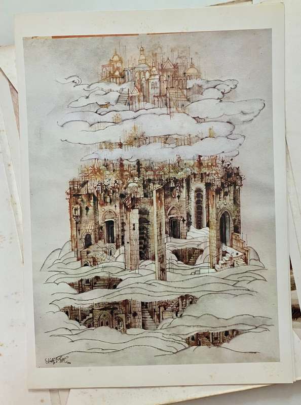 Jerusalem: Paintings and Drawings - Shemuel Katz. Hardcover binder w art prints. 4th Ed. 1984