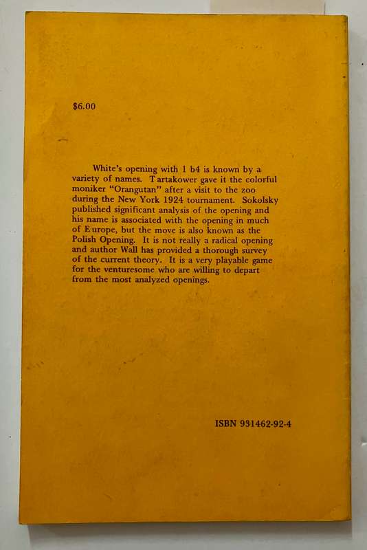 The Orangutan 1 b4 - Bill Wall. Softcover, 1989