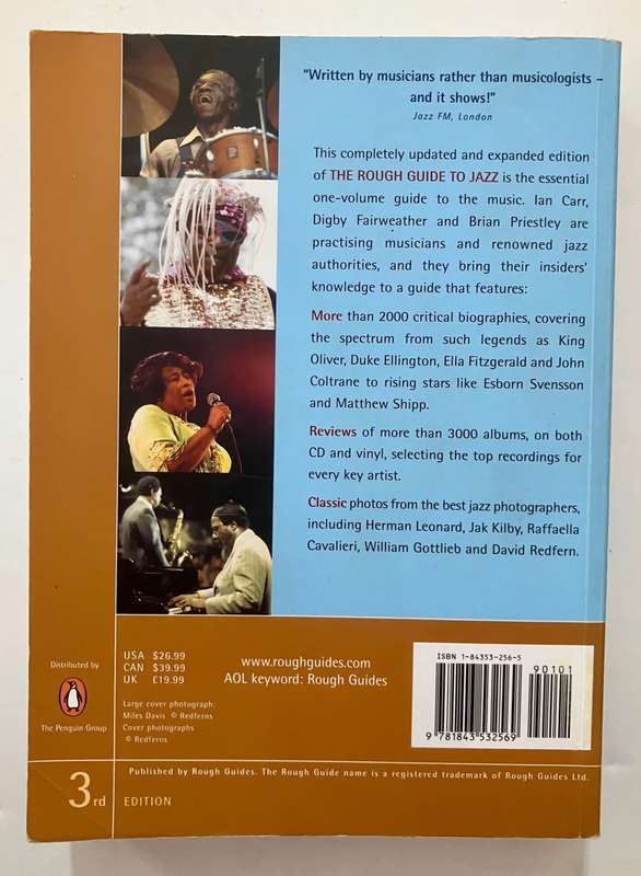 The Rough Guide to Jazz - Carr, Fairweather & Priestly. Softcover, 3rd Ed, 2004
