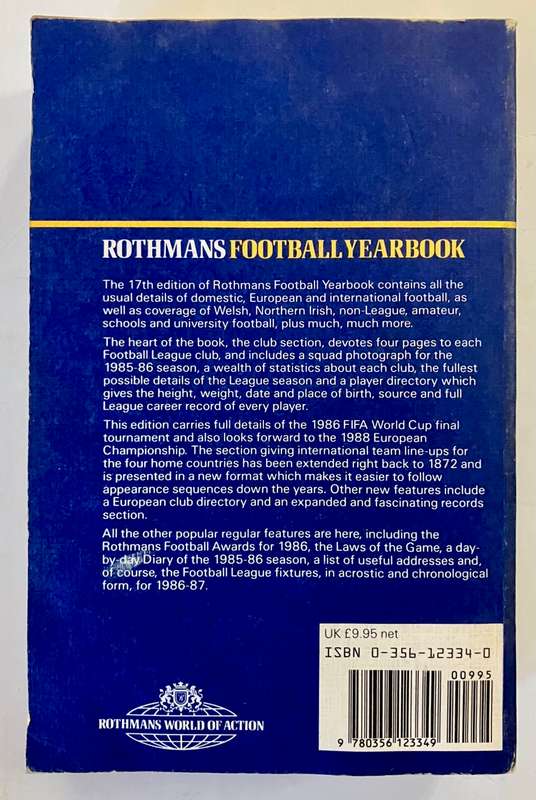 Rothmans Football Yearbook 1986/87 - Peter Dunk (Ed.). Softcover.