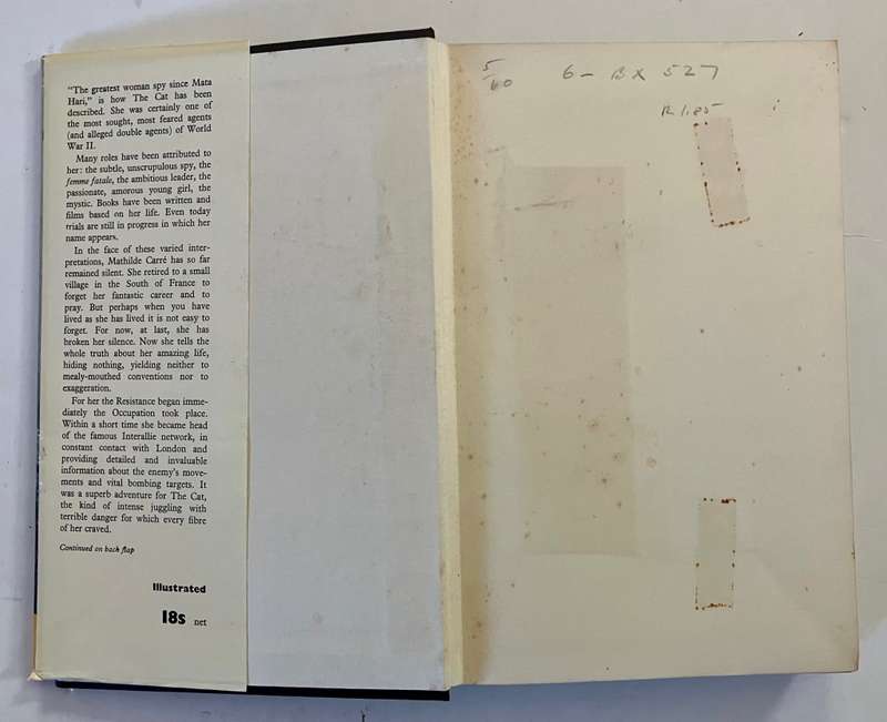 I Was The Cat - Mathilde-Lily Carré. HC w dj, 1st Eng Ed. 1960