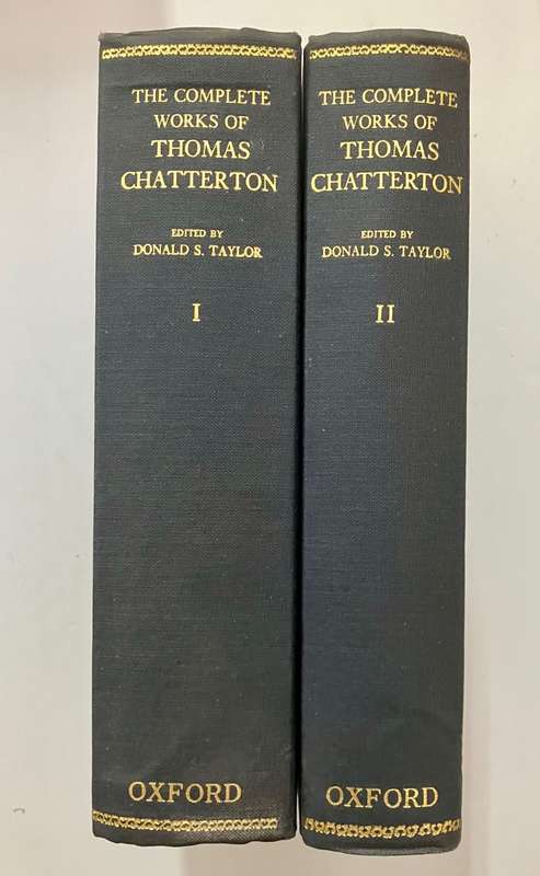 The Complete Works of Thomas Chatterton, Vol I & II - DS Taylor (Ed.) HC w dj, Bicentenary Ed. 1971
