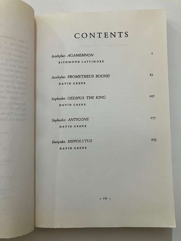 Greek Tragedies Vol 1 - D Grene & R Lattimore (Eds). Softcover, 2nd Ed. 1991