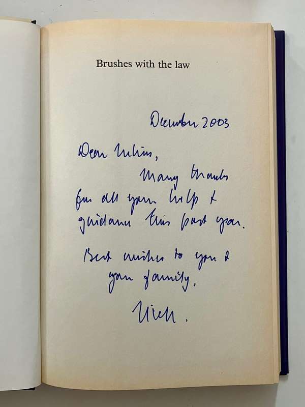 Brushes With the Law - Marius Diemont. Hardcover w dj. 1st Ed, 1995