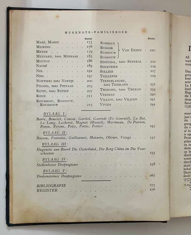 Hugenote Familieboek - A J Kannemeyer. SKAARS Hardeband geen sj, 1e Uitg, 1940