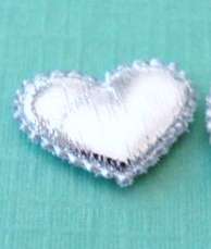 13mm Silver Puffed Heart Paper Embellishment (Sold in Pack of 5 Pieces)