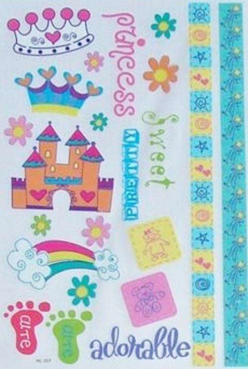 230mm x 150mm Sheet of Rub-On Transfers "PRINCESS"