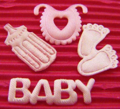 Pink Fabric Baby Embellishments - Set A (Minimum 4 Pieces)