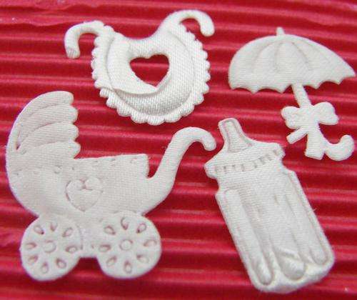 White Fabric Baby Embellishments - Set B (Minimum 4 Pieces)