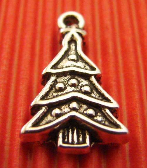 25mm x 15mm Metal Christmas Tree Charm