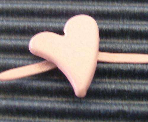 13mm x 10mm Pink Heart Brad Pins (Sold per Pack of 6 Pieces)