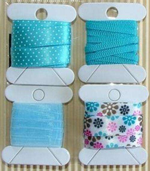 Blue Mix & Match Ribbon - Total Length 4 Meters - Less than R2.00 per Meter