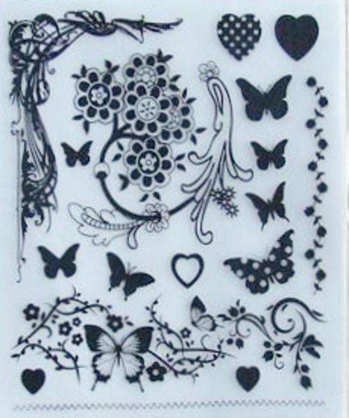 230mm x 150mm Sheet of Rub-On Transfers "BUTTERFLIES"
