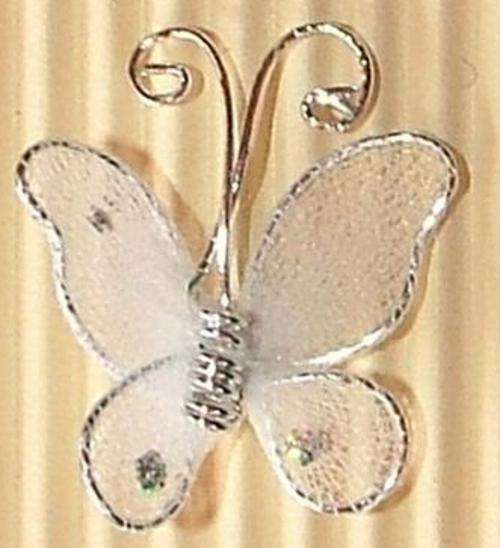 25mm White Butterfly