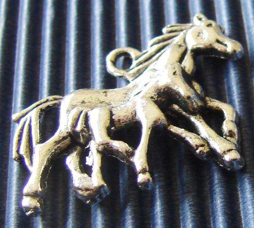28mm Silvertone Horse & Colt Charm
