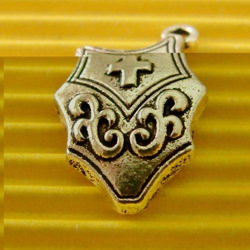 21mm Tibetan Silver Charm, BREASTPLATE OF RIGHTEOUSNESS, Ephesians 6:14