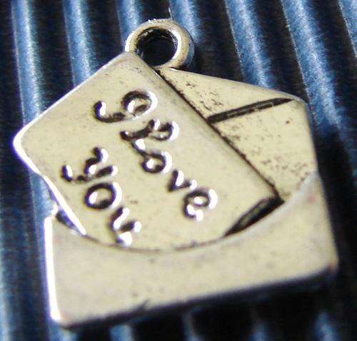 17mm Nickel Silver LOVE LETTER Charm