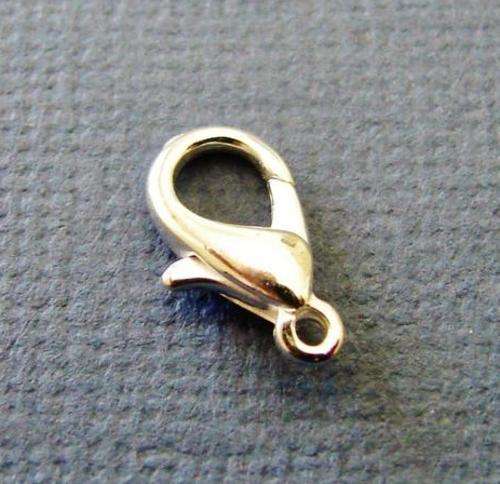 Pack of 12mm Shiny Silver Lobster Clasps (10 Pieces per Pack) *
