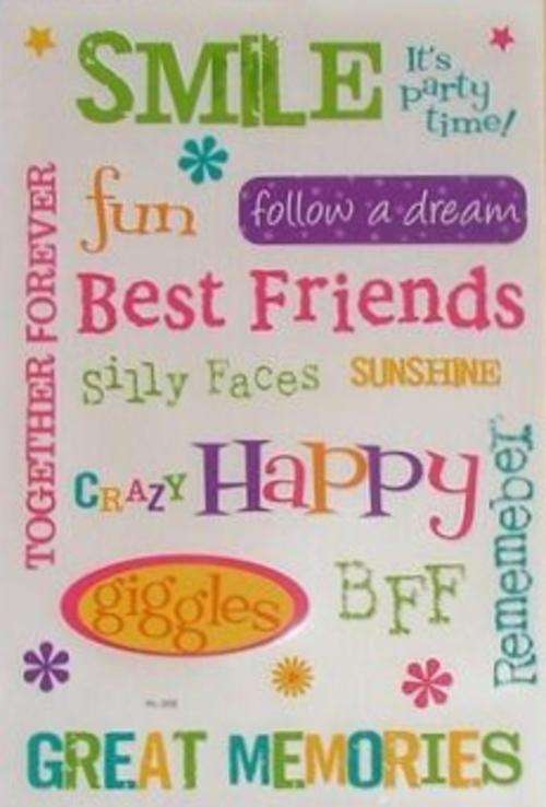 Sheet of Rub-Ons - Assorted Words