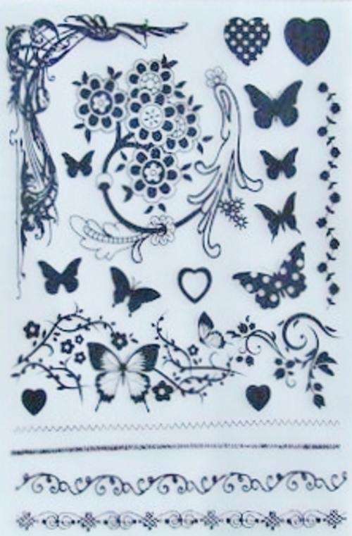 Sheet of Rub-Ons - Butterflies & Other