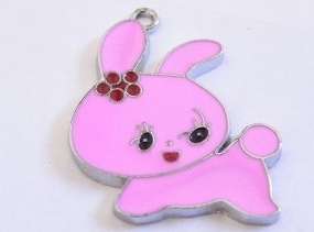 25mm Pink Bunny Charm