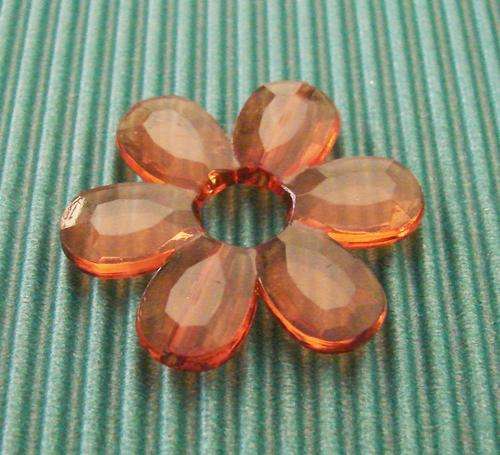 32mm Light Brown Acrylic Crystal Flowere
