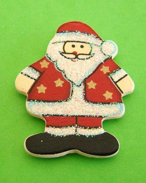 40mm x 20mm Wood-Cut Father Christmas Embellishment