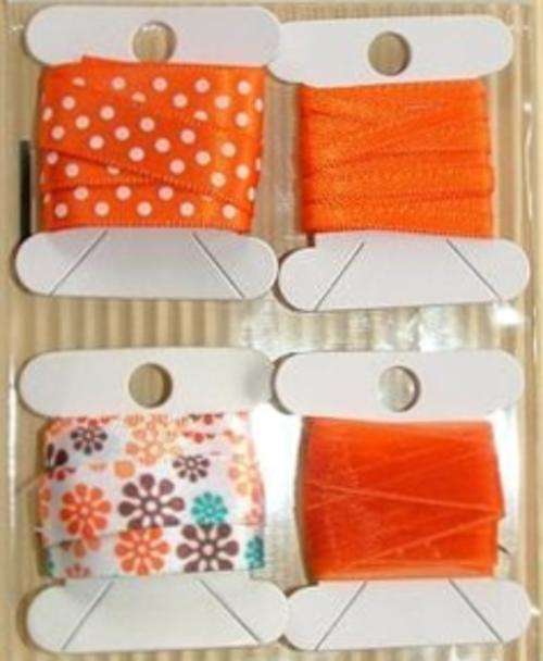 4 x 1 Meter Orange Mix & Match Ribbons