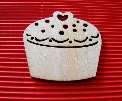 55mm Wood-Cut DIY Cupcake Decoration *