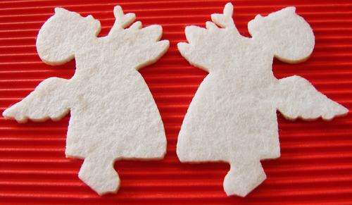 Set of 65mm White Felt Angel Embellishments (2 Pieces per Set)