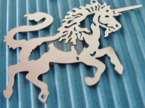 Metal UNICORN Decoration, 43mm x 28mm