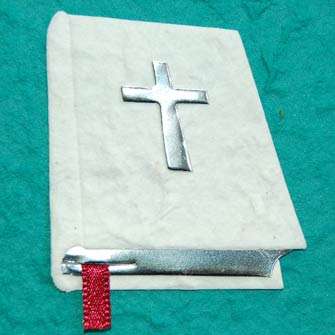 50mm White and Silver Bible Embellishment - Sold Individually