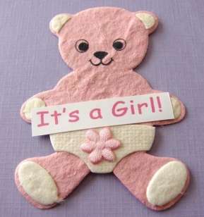"It's a Girl" Teddy Embellishment, 70mm x 55mm