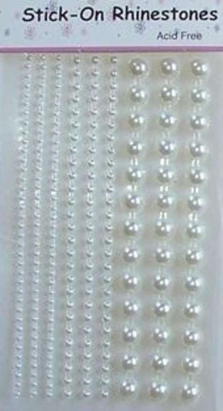 Sheet of Round Stick-On Pearls, Assorted Sizes