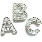 DIAMANTE LETTER SLIDERS USE WITH LEATHER, RIBBON OR AS A CHARM