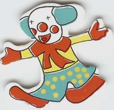 HUGE SALE - 50% OFF - WOODEN CLOWN EMBELLISHMENT