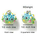 HUGE SALE - 25% OFF - 3 DIMENSIONAL BLOWFISH CHARM  QUALITY A+++