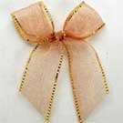 HUGE SALE - 50% OFF - TRANSLUCENT PEACH ORGANZA RIBBON BOW