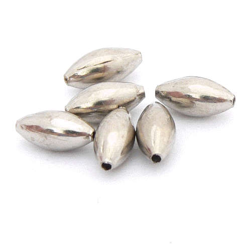SILVER METAL BEAD/SPACER  OVAL BALL