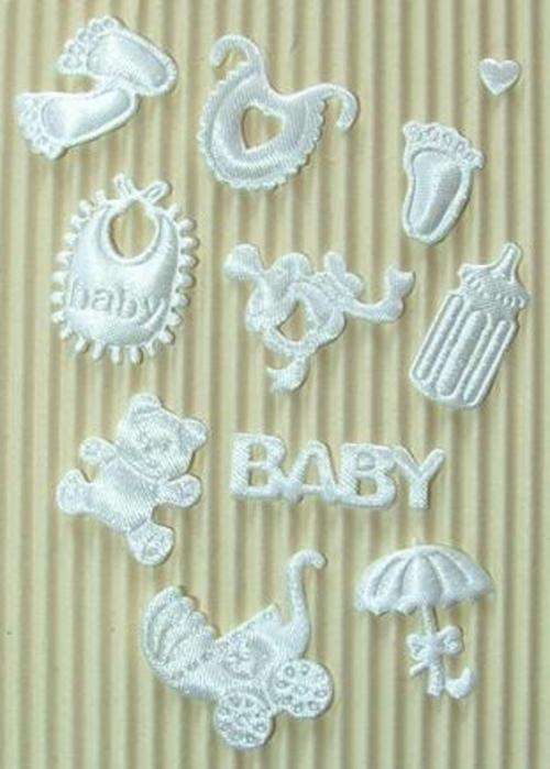 Baby related WHITE Fabric Embellishments