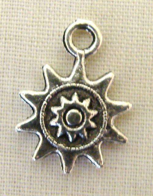 12mm Nickel Sun Charm - Pack of 5 Pieces