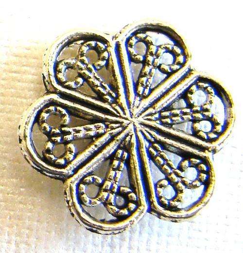 15mm Antique Silver Flower Charms