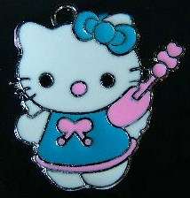 20 x 16mm Silver and Blue & Pink Enamel Hello Kitty Charm
