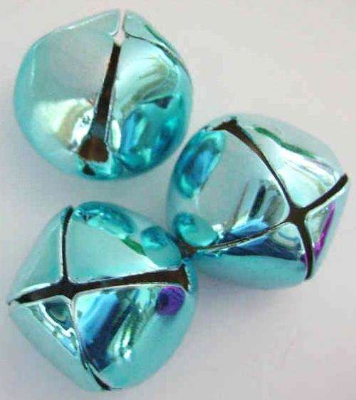 7mm Turquoise Jingle Bells (10 Pieces) - See product description for IDEA